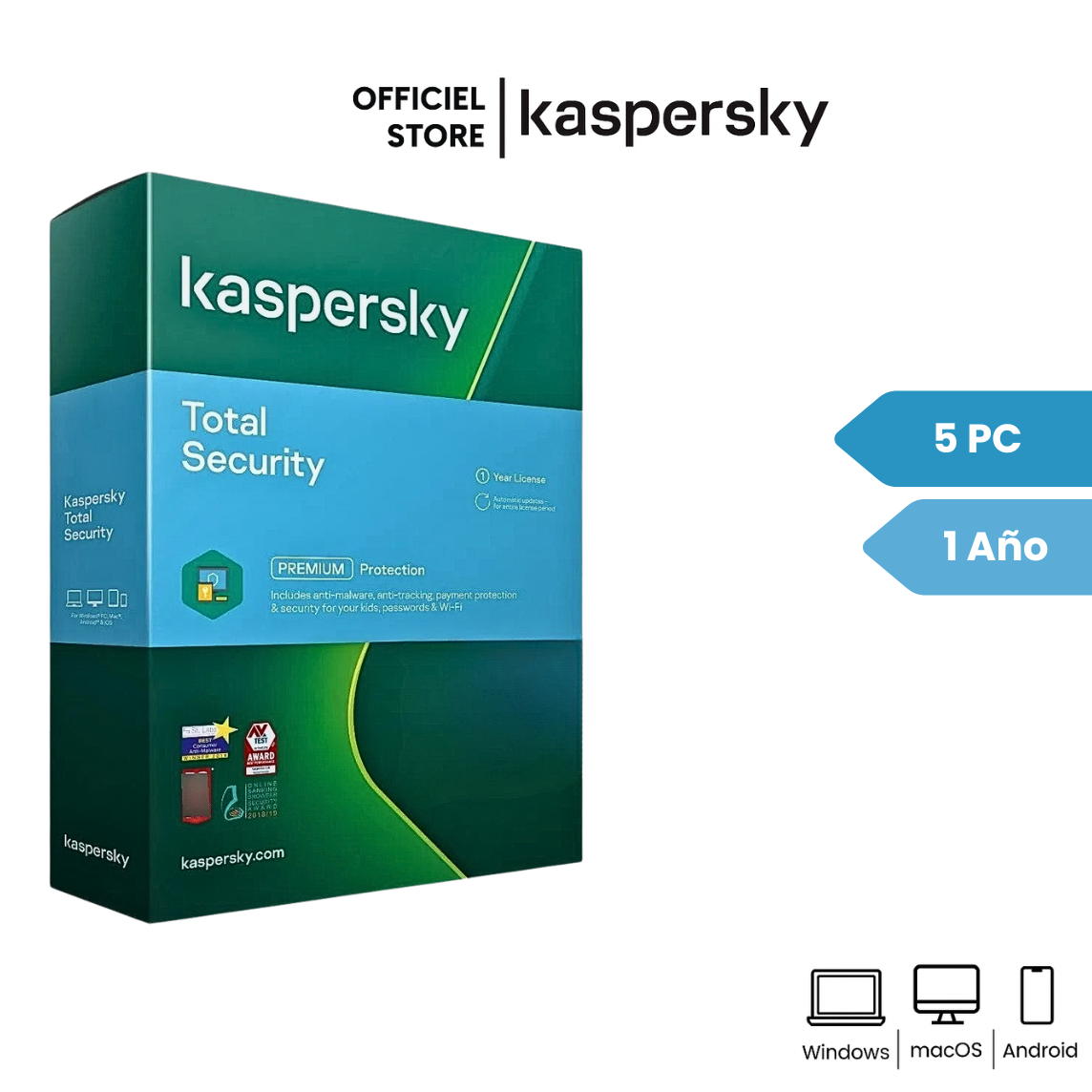 KASPERSKY / KASPERSKY TOTAL SECURITY 5PC 1 AÑO